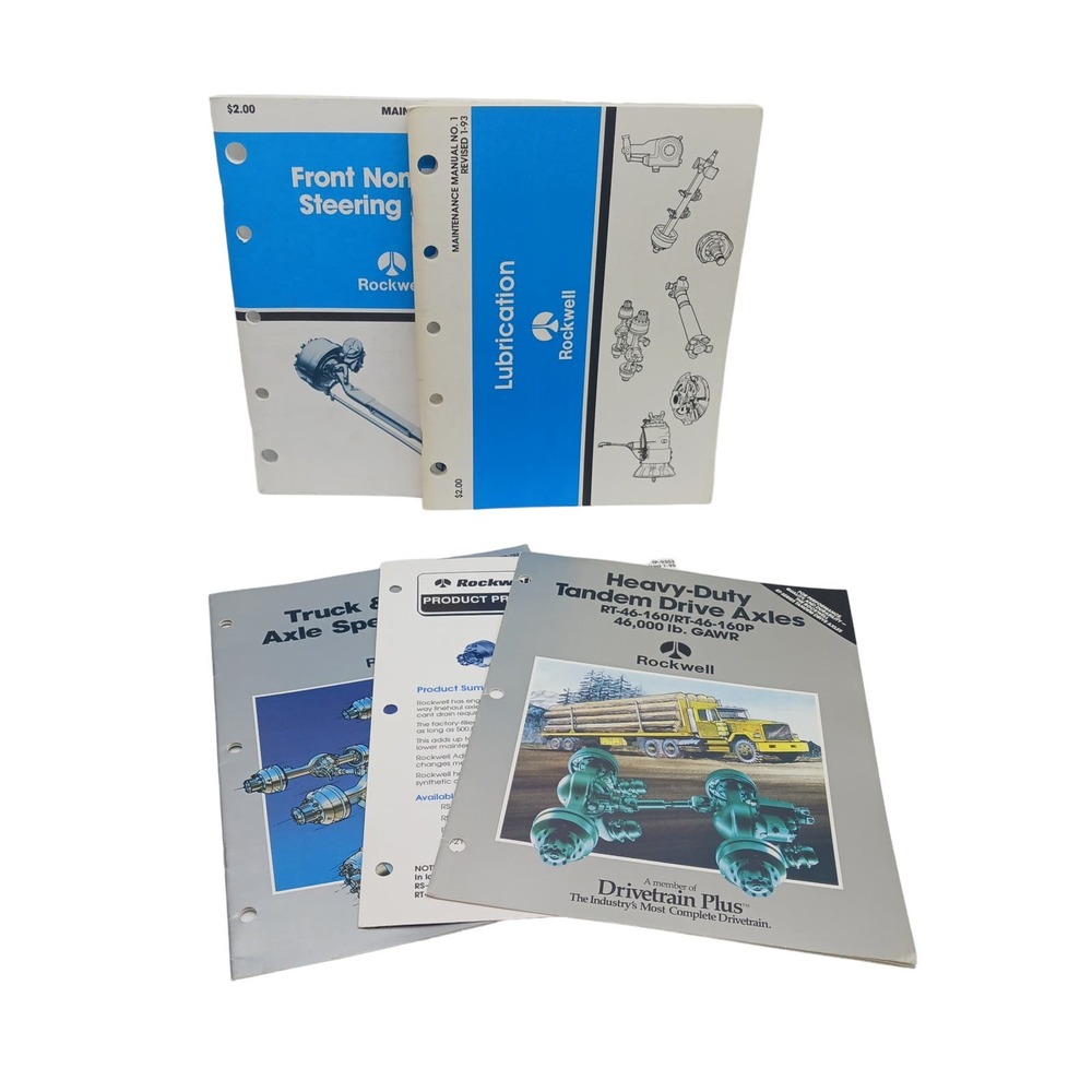 Lot Rockwell Manual Info Lubrication Front Non Drive Steering Axle Specification